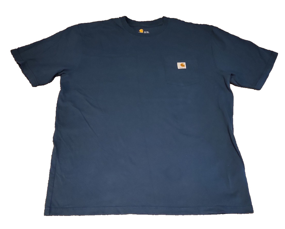 Carhartt Original Fit Shirt Mens XLT Blue Turquoise Short Sleeve Pocket Casual T